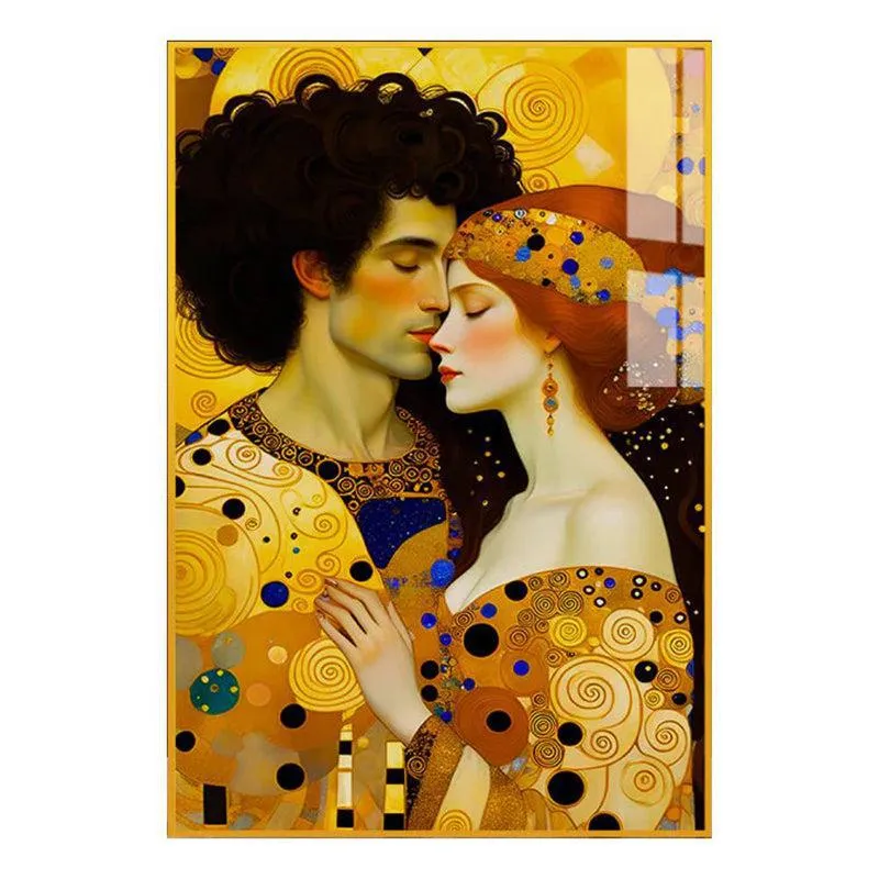 Tangled In Love Boho Canvas Wall Art With Frame - Gold media 3