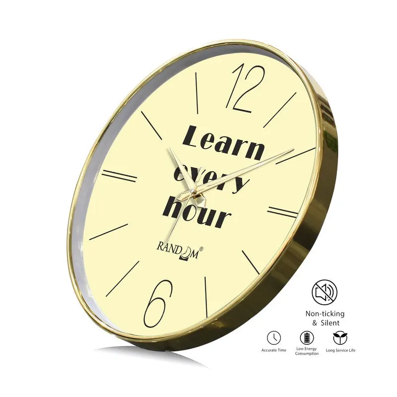 Learn Every Hour Round Analog Wall Clock - Yellow media 7