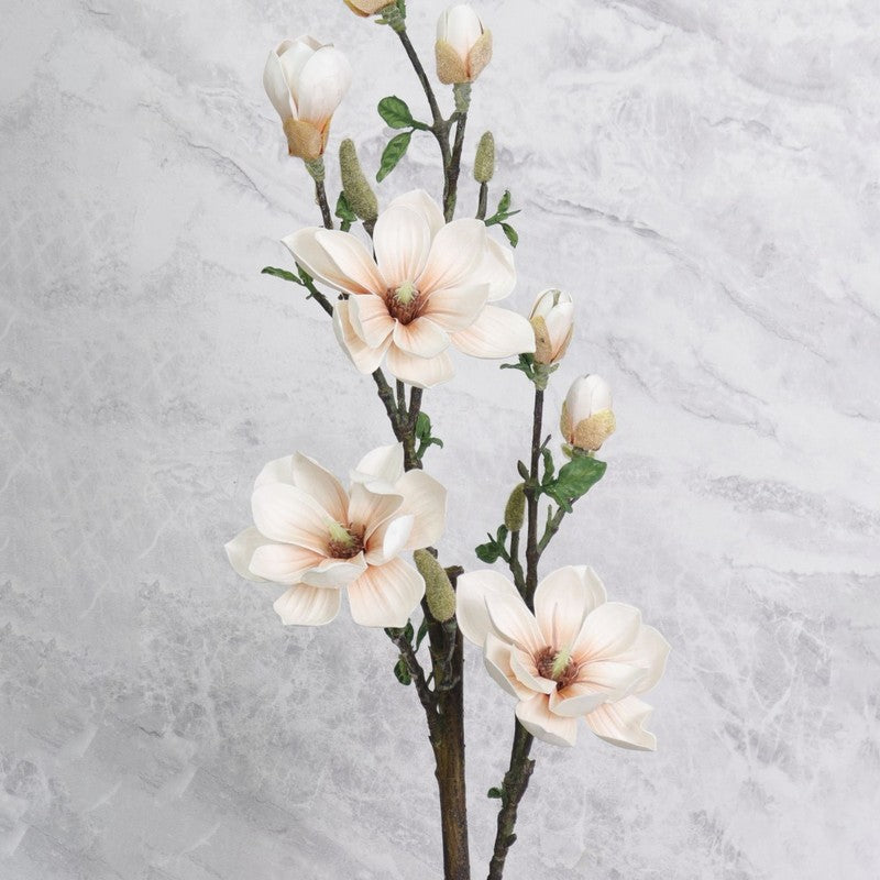 Artificial Magnolia Flower Stick With Lasting Charm - White media 4