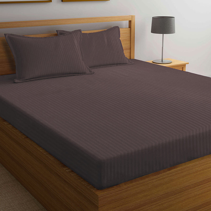 Onyx Stripes Bedsheet (Brown) - 150 GSM media 3
