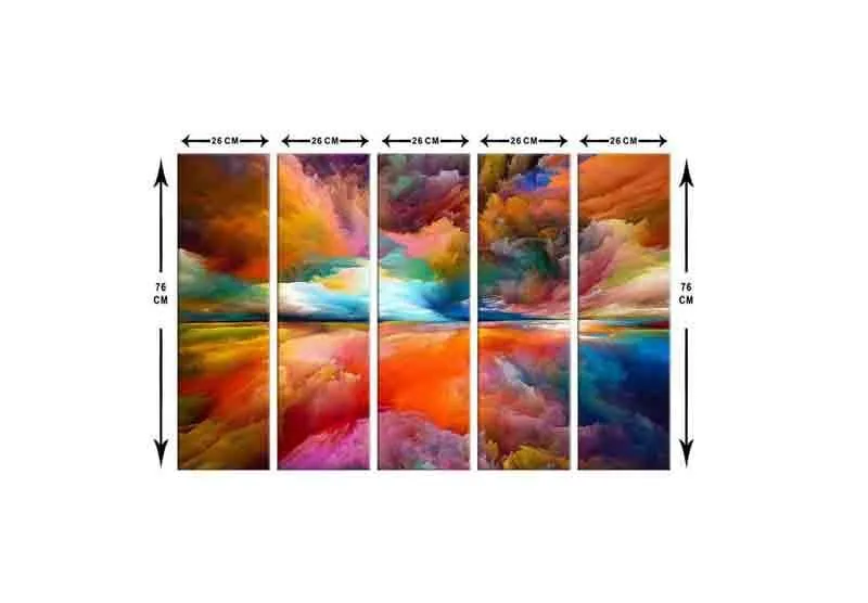 Color Blast Canvas Wall Art - Five Piece Set media 8