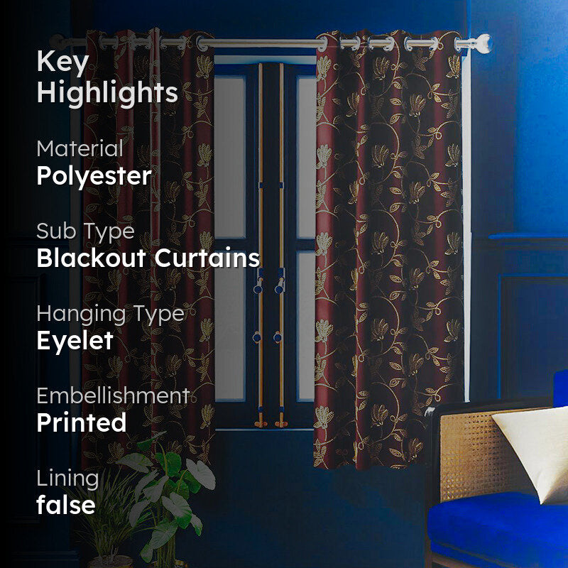 Aleister Polyester Blackout Curtain - Set Of Two media 2