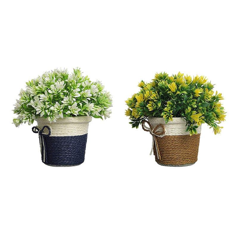 Alba Faux Artificial Plant In Basket Pot (Brown & Blue) - Set Of Two media 3