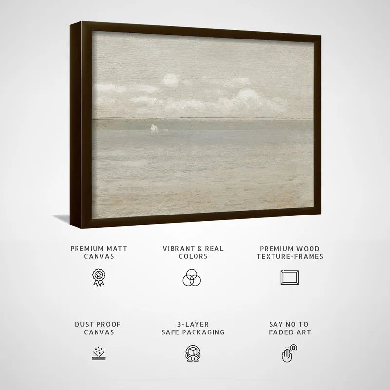 Clouds & Waves Canvas Wall Art With Frame - Black media 5