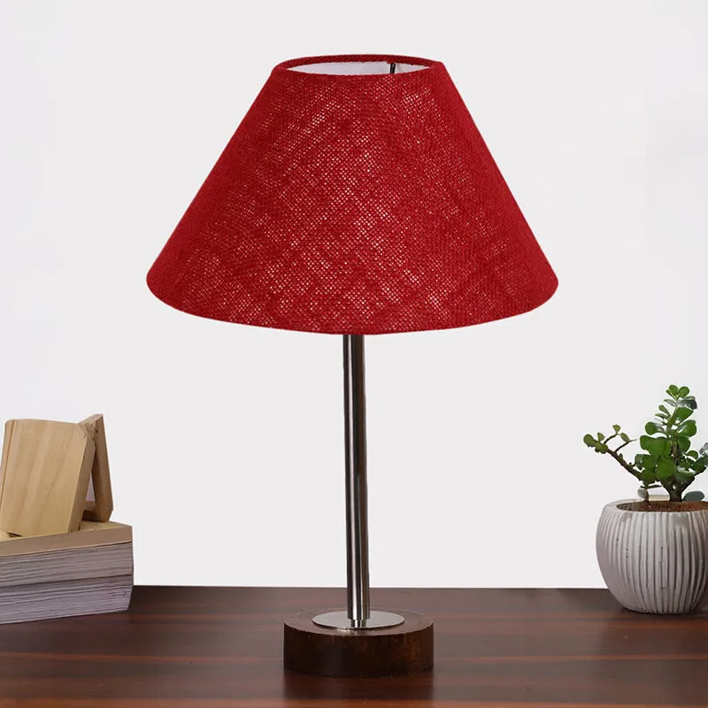 Sienna II Rodin Wooden Table Lamp - Maroon,Silver,Brown media 3