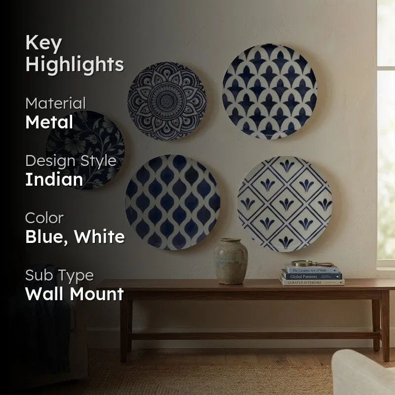 Indigo Rhythm Metal Wall Plates - Set Of Five media 2
