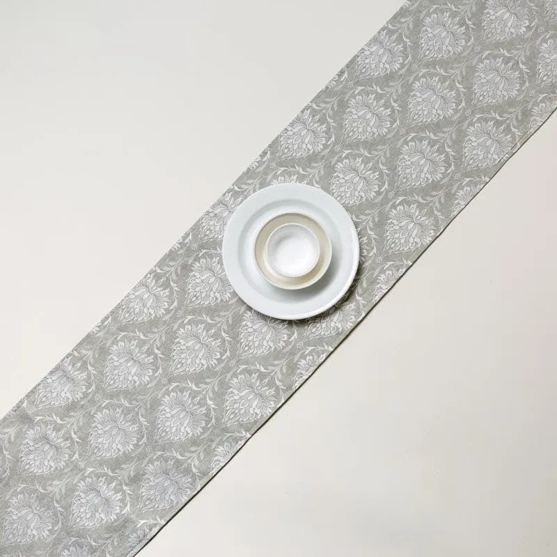 Pierre Paisley Jacquard Table Runner- Grey media 1