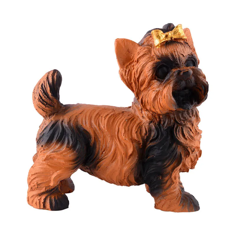 Yapping Yorkie Painted Polyresin Show Piece - Brown media 3
