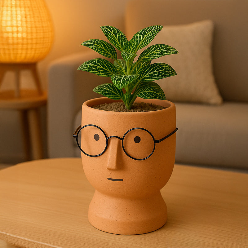 Cheeky Bloom Ceramic Planter - Orange media 4