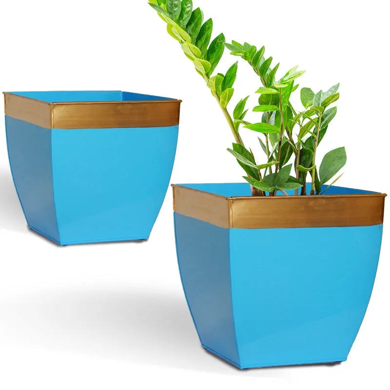 Yula Goldo Planter (Blue) - Set Of Two media 3