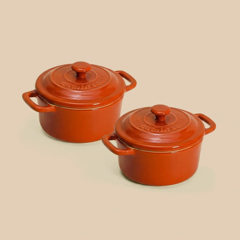 Cumin Co Ceramic Mini Cocottes (Red/240 mL) - Set of Two media 3