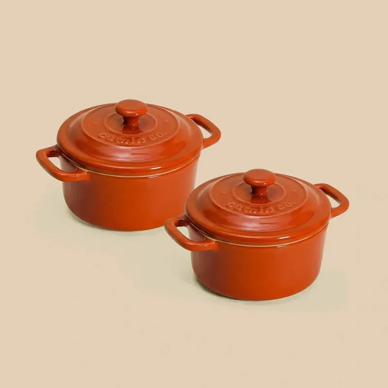 Cumin Co Ceramic Mini Cocottes (Red/240 mL) - Set of Two media 3