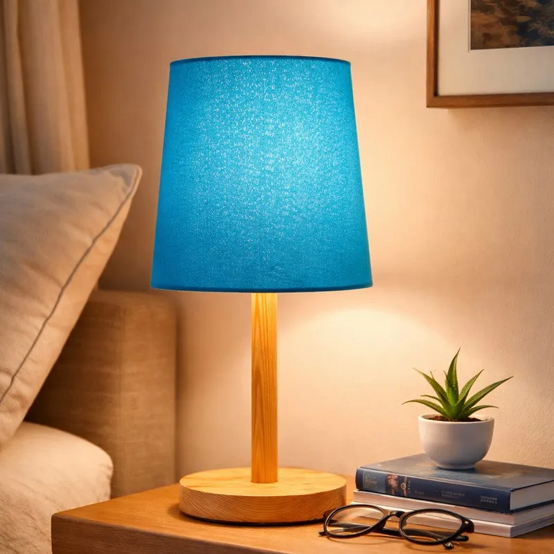 SolidGlow Wooden Table Lamp - Blue media 6