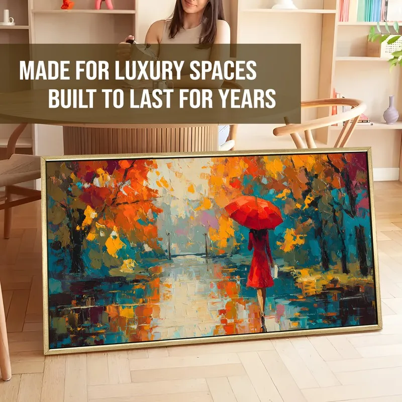 Rainlit Path Canvas Wall Painting With Frame media 5