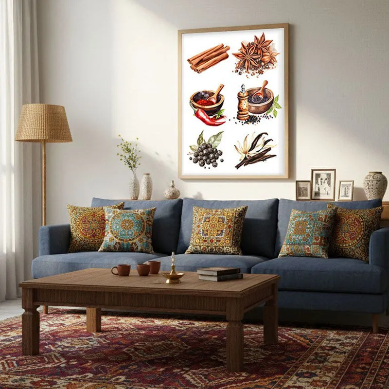 Whispers Of Spice Framed Canvas Archival Canvas Wall Painting - Natural Brown Frame media 3
