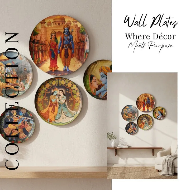 Krishna Whisper Wall Plates - Set of Five media 10
