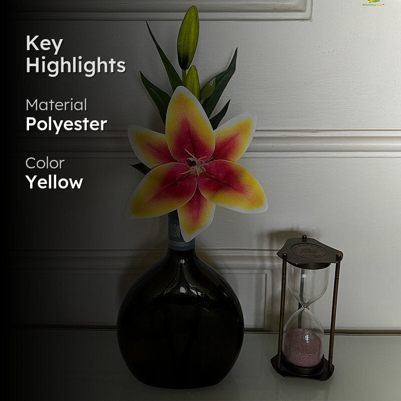 Faux Everlasting Lily Flower Stick - Dark Yellow media 2