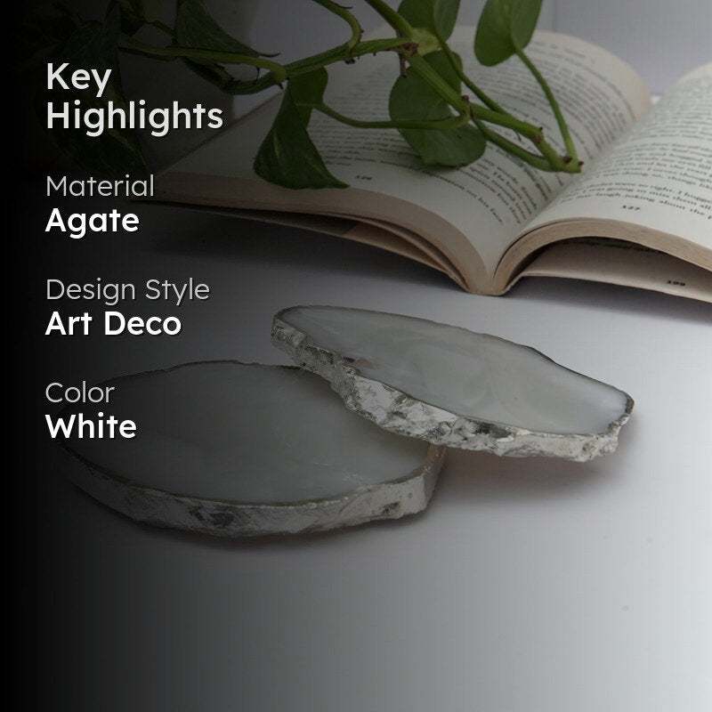 Vesto Brazilian Agate Coaster (White) - Set Of Two media 2