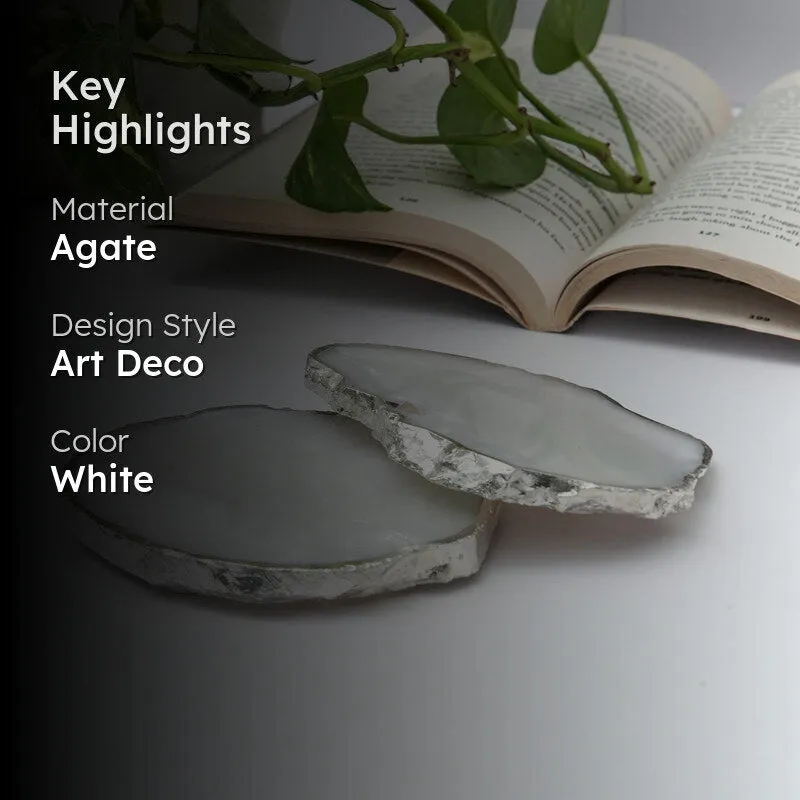 Vesto Brazilian Agate Coaster (White) - Set Of Two media 2
