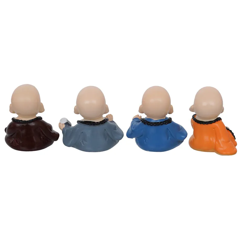 Baby Monk Play Showpiece - Set Of Four media 5