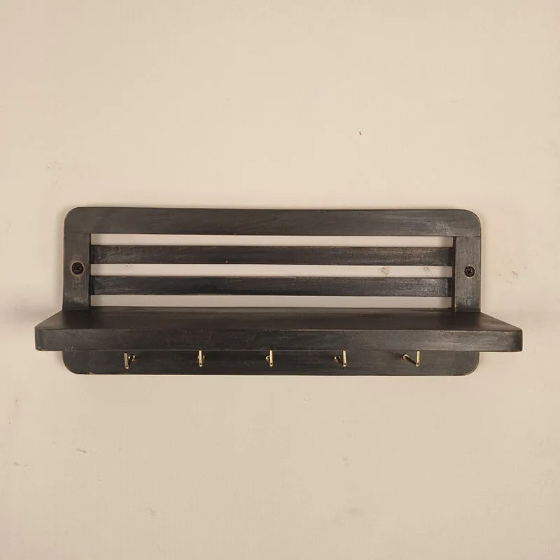 Sairandhri Wooden Wall Shelf Organiser with Key Holders media 5