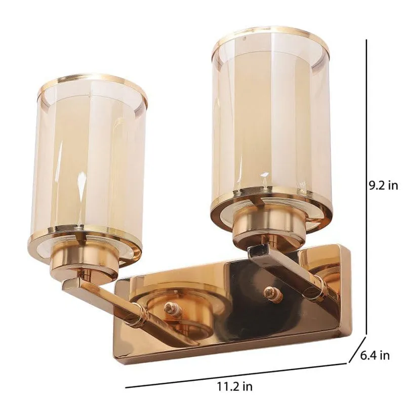 Mirell Dual Glass Wall Lamp With Metal Base media 6