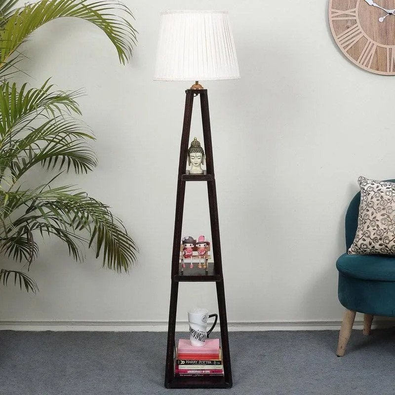 Seasa Wistera Floor Lamp With Shelf - White media 3