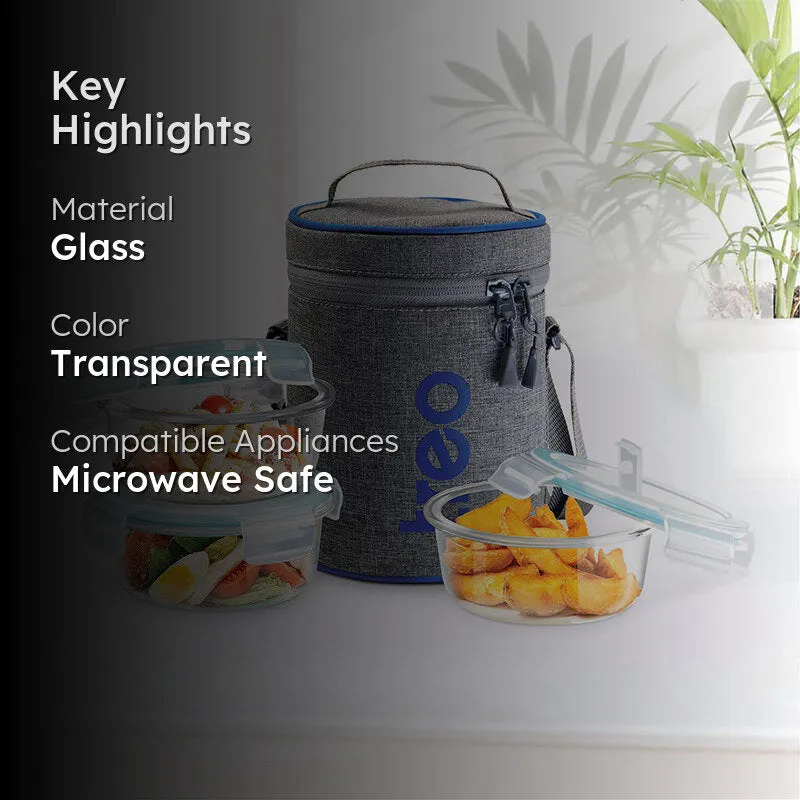 Milton Oasis Borosilicate Lunch Box With Bag (400 mL) - Three Piece Set media 2