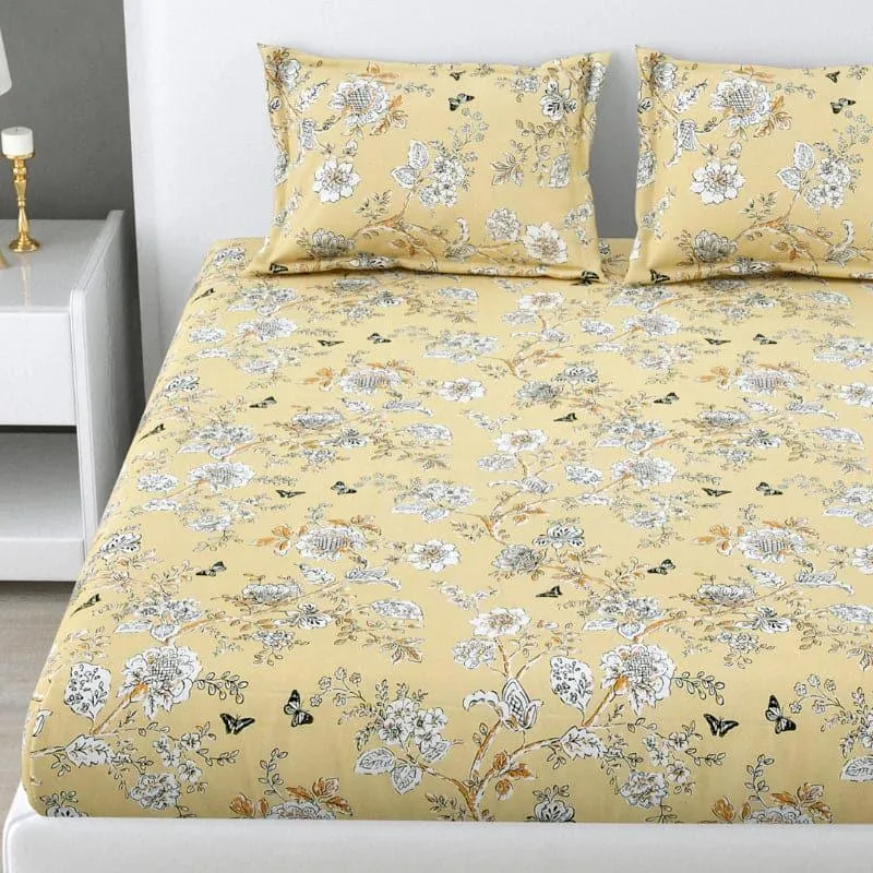 Soleli Floral Cotton Bedsheet - 130 TC media 1