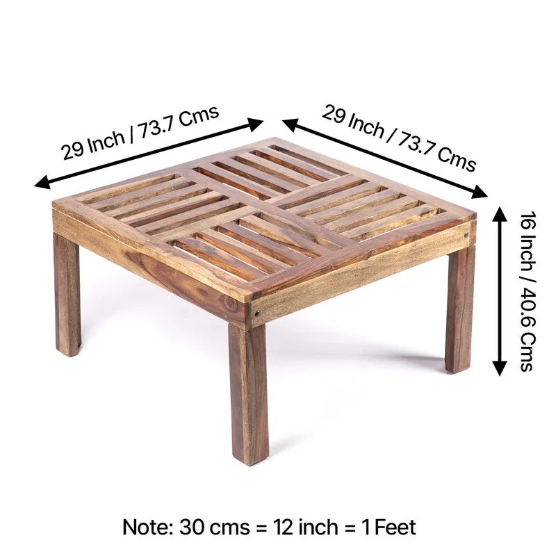 Nervon Sheesham Wooden Center Table - Light Brown media 9