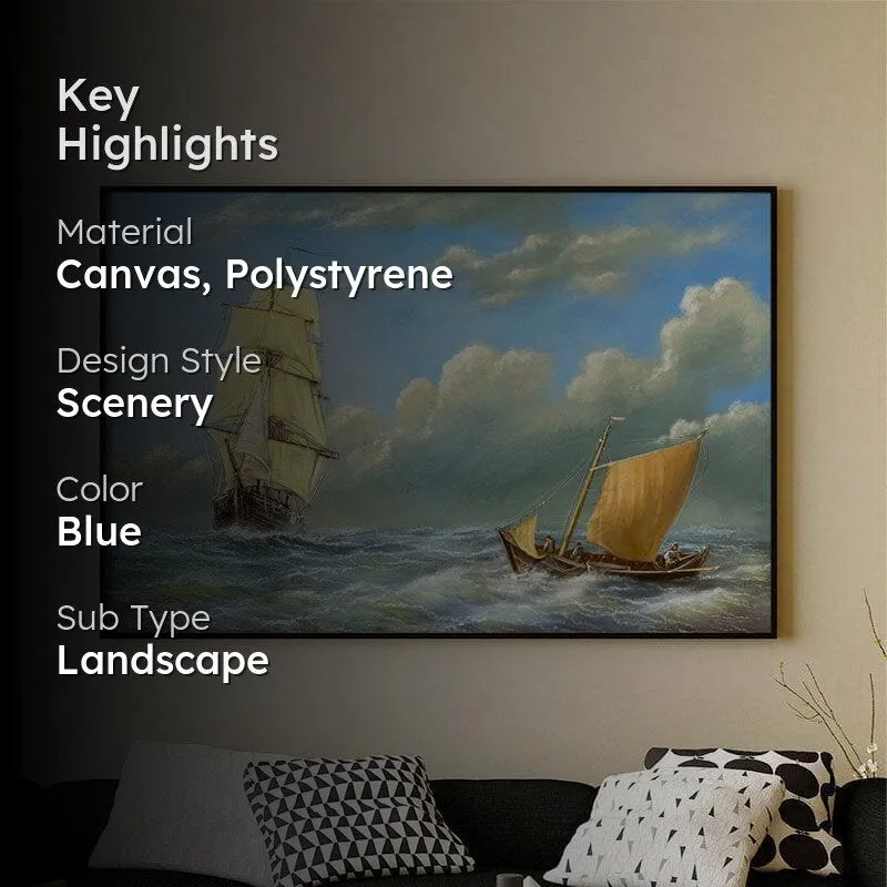 Sailing Ship Canvas Painting - Black Frame media 2