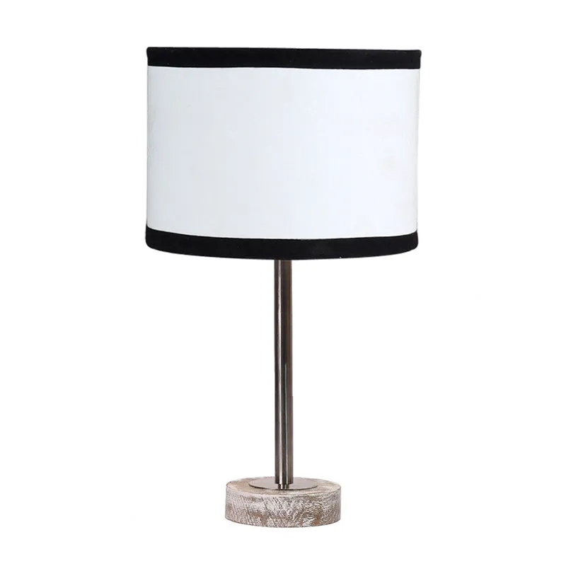 Cotin I Stripe Rodin Wooden Table Lamp - White,Silver media 4
