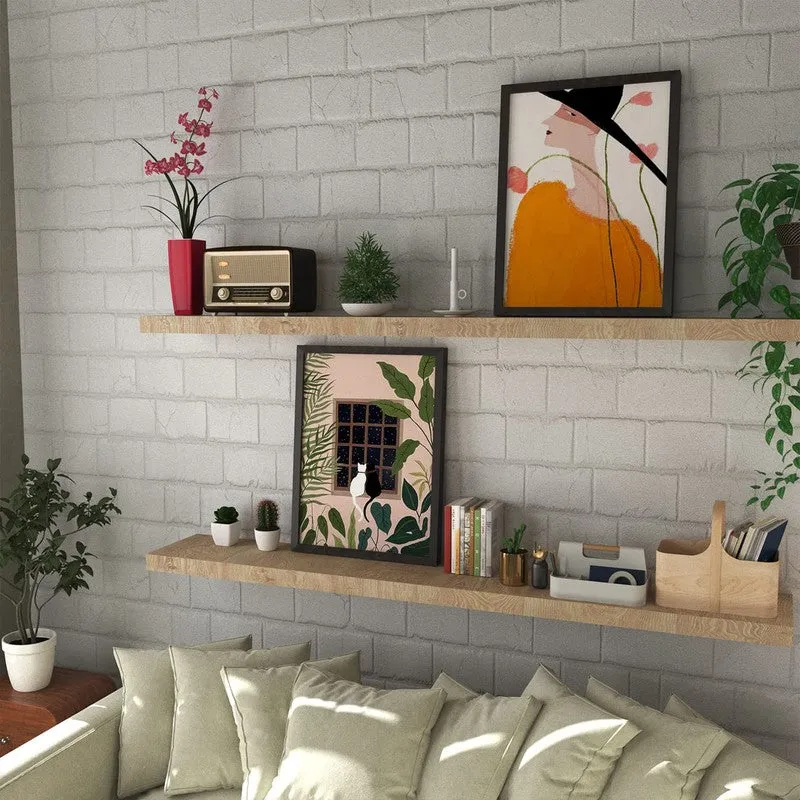 Garden View Paper Wall Painting With MDF Frame - Set Of Two media 4