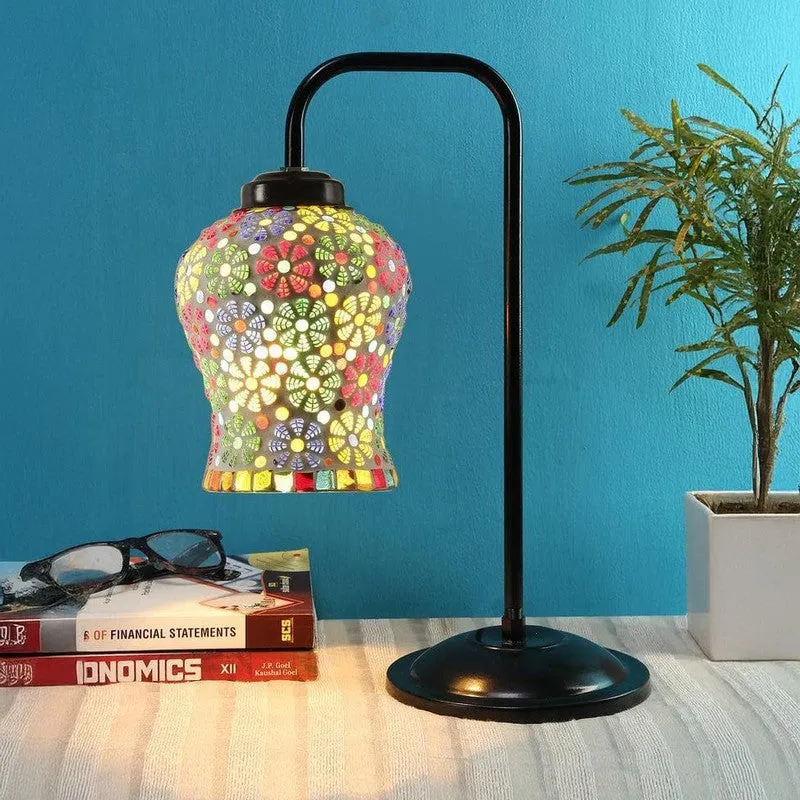 Mosaic Glow Arch Glass Table Lamp - Multicolor media 1