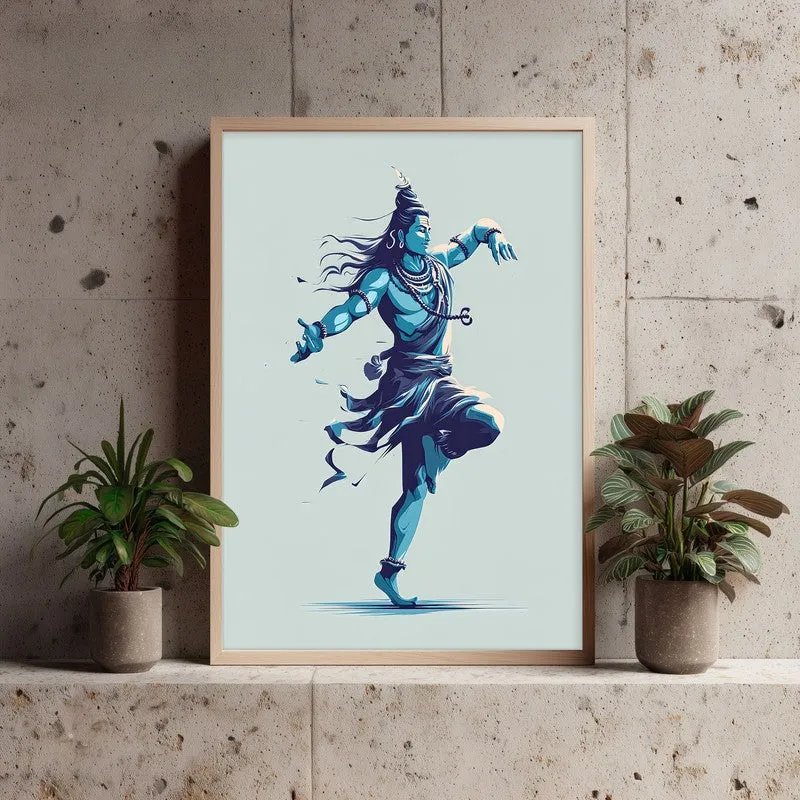Shiva Tandava Divine Archival Paper Wall Art - Natural Brown Frame media 3