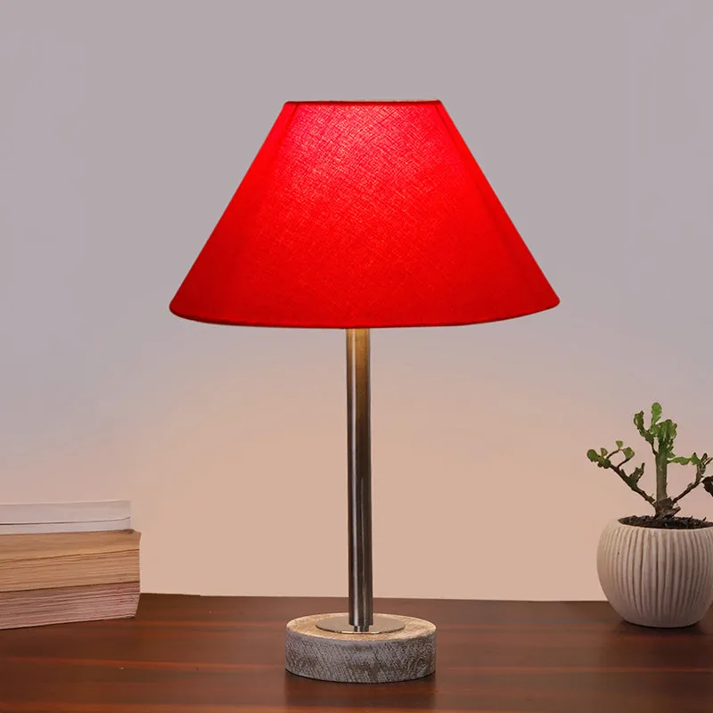 Cotin II Rodin Wooden Table Lamp - Red,Silver,White media 2