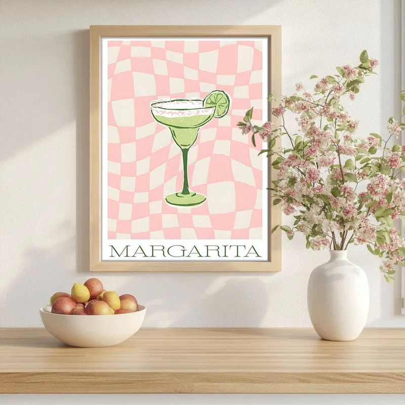 PinkCheck Margarita Archival Canvas Wall Art - Brown media 1