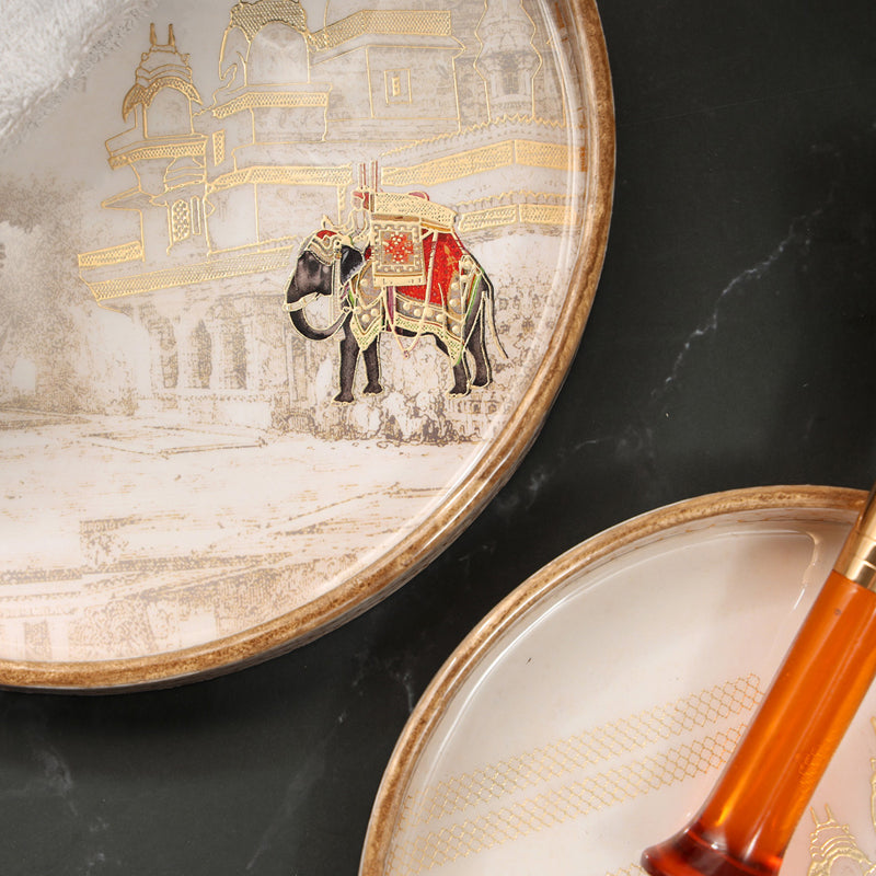 Haathi Parades Round Serving Tray - Set Of Two media 4