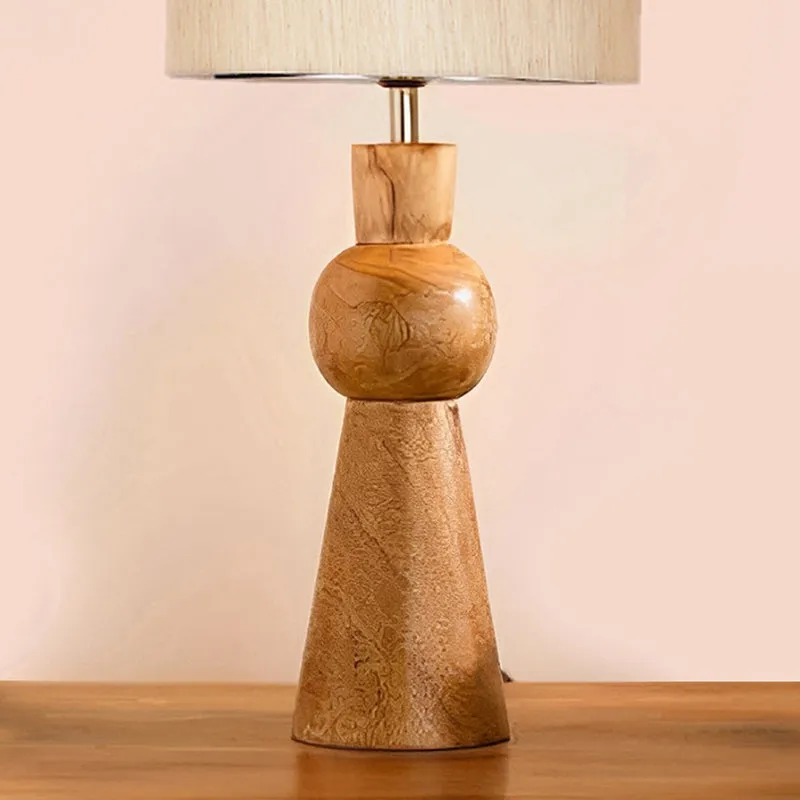 Angler Wooden Table Lamp - Beige,Brown media 3