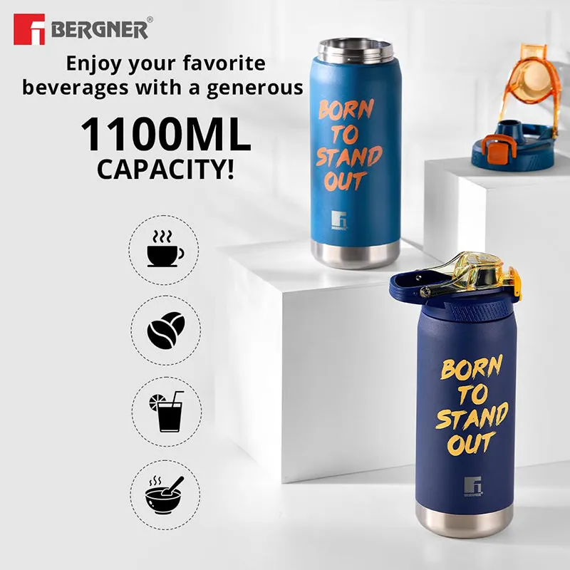 Bergner Voss Double Walled Hot & Cold Flask (Blue) - 1100 mL media 6