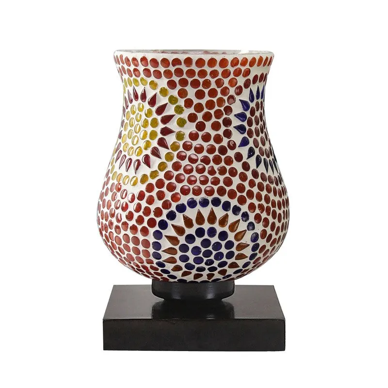 Lumet Mosaic Glass Table Lamp With Wooden Base - Multicolor media 4