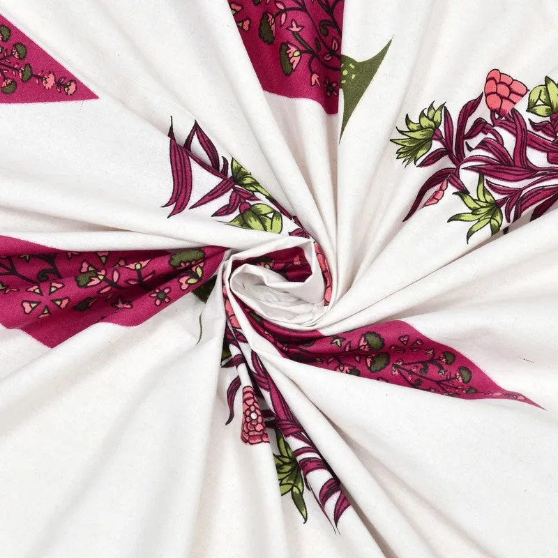 Jaipuro Cotton Bedsheet (Maroon,White) - 240 TC media 5