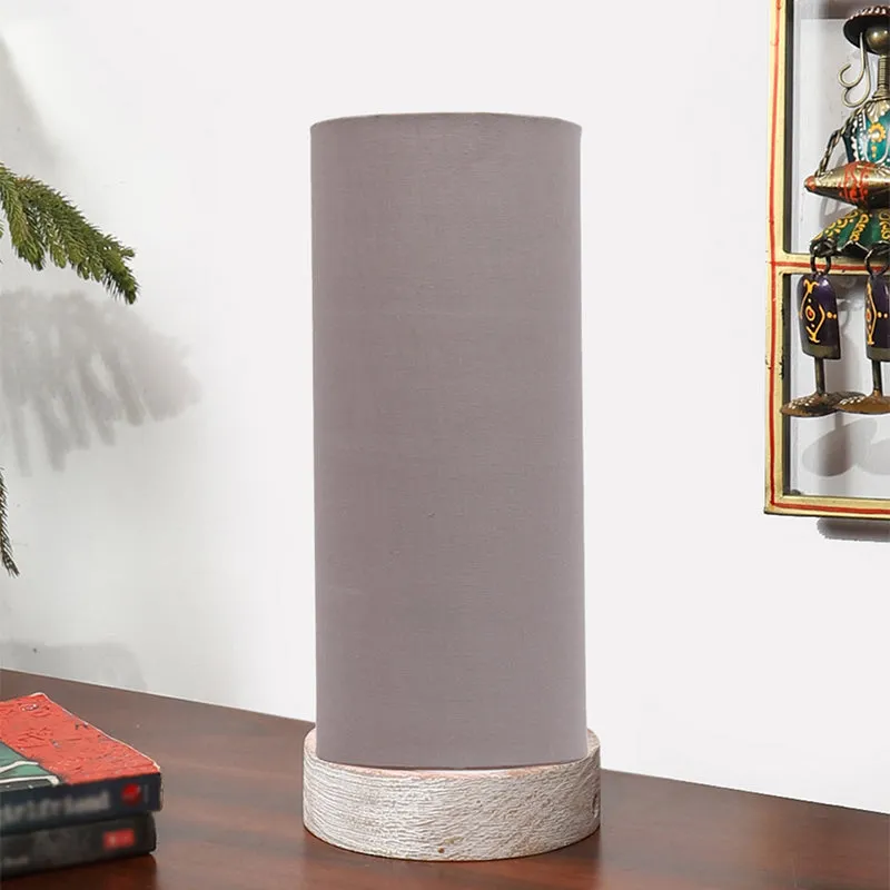 Ocra Tower Wooden Table Lamp - Grey,White media 4