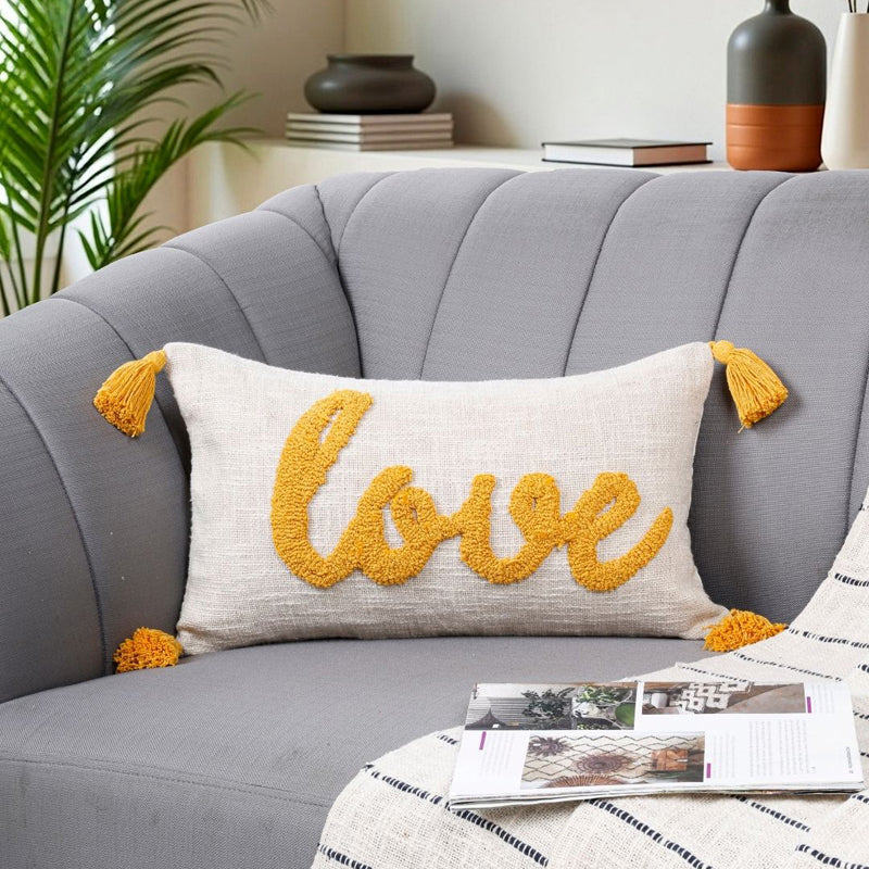 Blush Bloom Tufted Cushion Cover