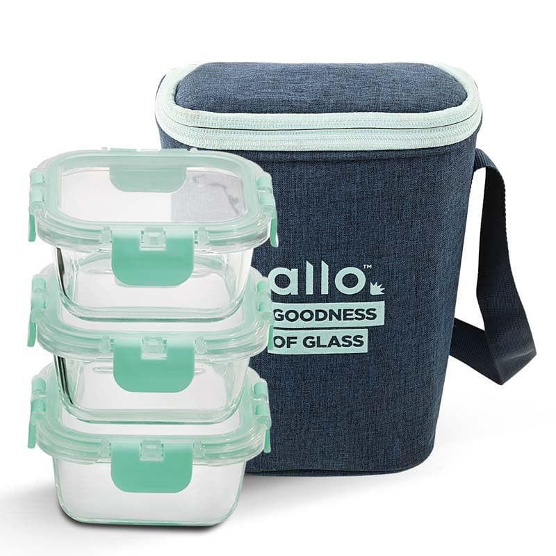 Jonas Lunchbox With Square Navy Bag (310 ML) - Set Of Three media 6