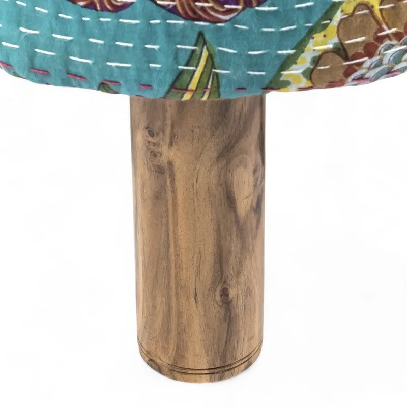 Lverix Acacia Wooden Ottomans - Multicolor media 5
