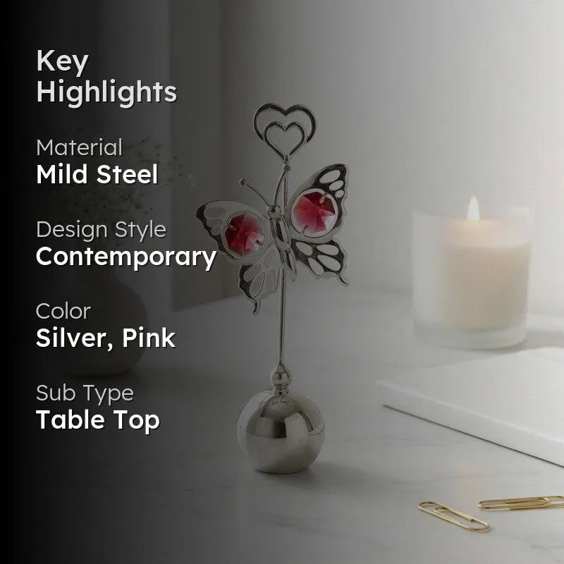 Majestic Flutter Silver Plated Mild Steel Showpiece media 2