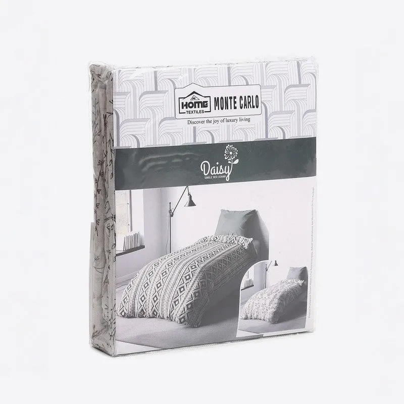 Monte Carlo Strivya Geometric Polycotton Reversible Dohar (Light Grey) - 150 GSM media 7