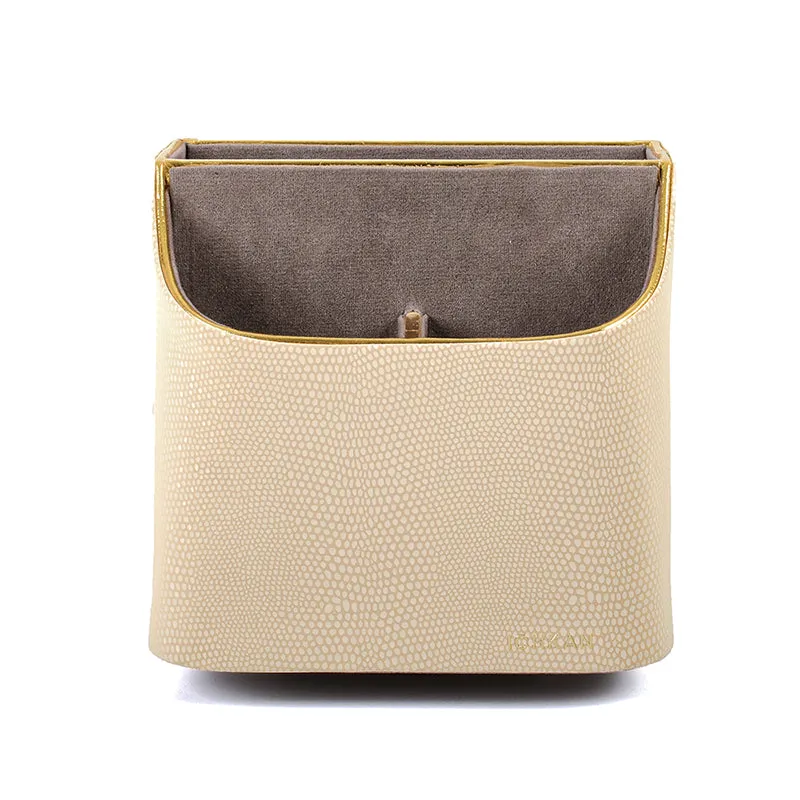 Tisquo Faux Leather Desk Organizer - Ivory media 3