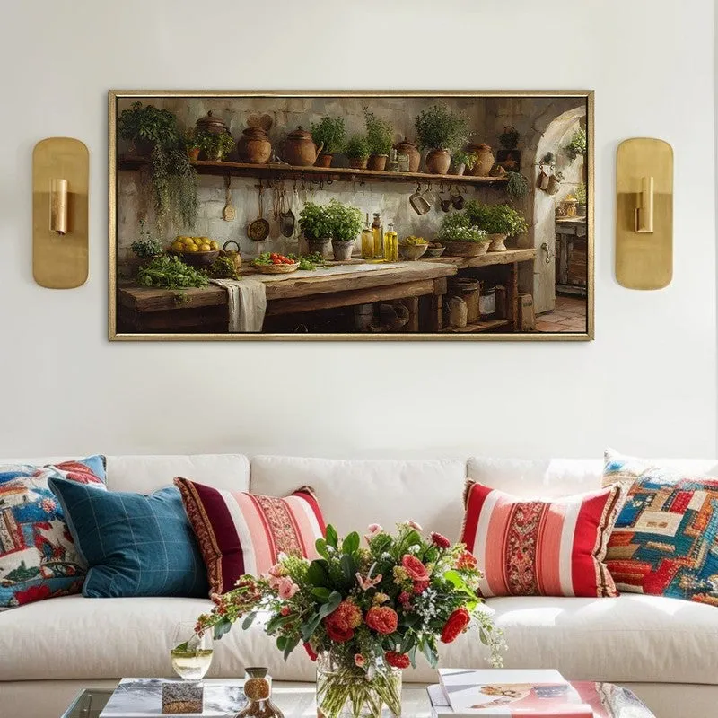 Mediterranean Hearth Canvas Wall Painting With Frame media 1